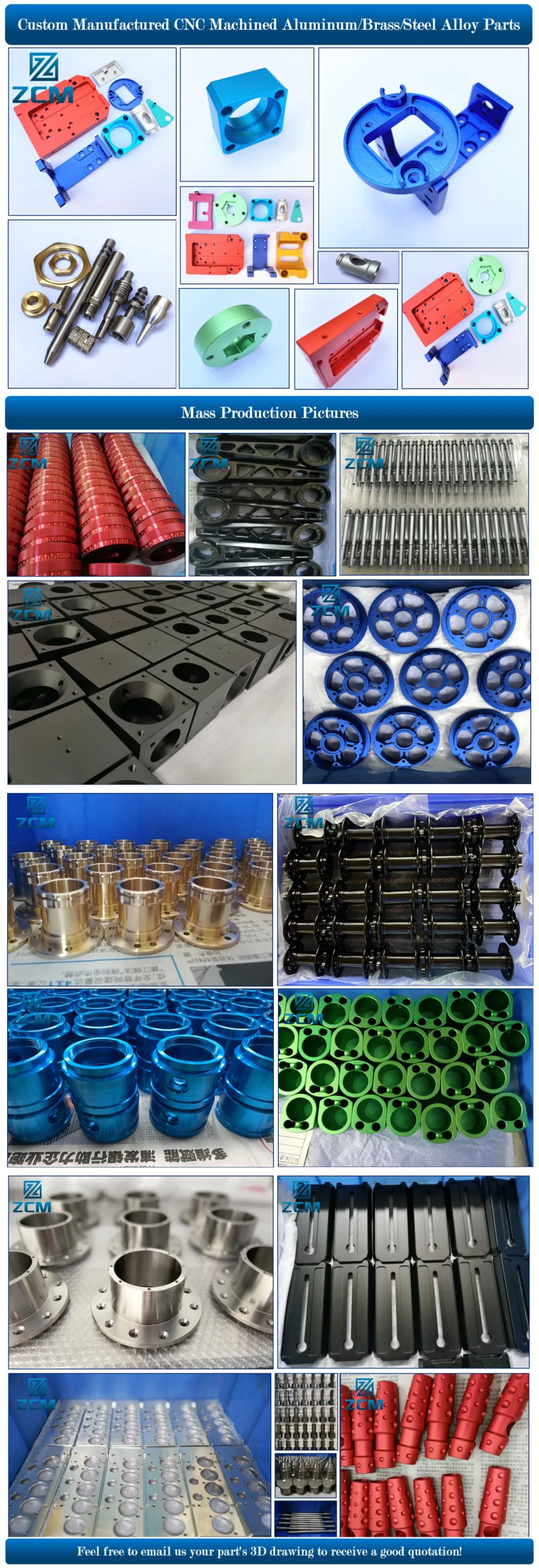 Custom Mechanical Part CNC Metal Machinining Metal Electronics Parts Packing/Pump/Tobacco/Spinning/Grinder/Polishing/Spaying/Textile/Coffee/Motor Machine Parts