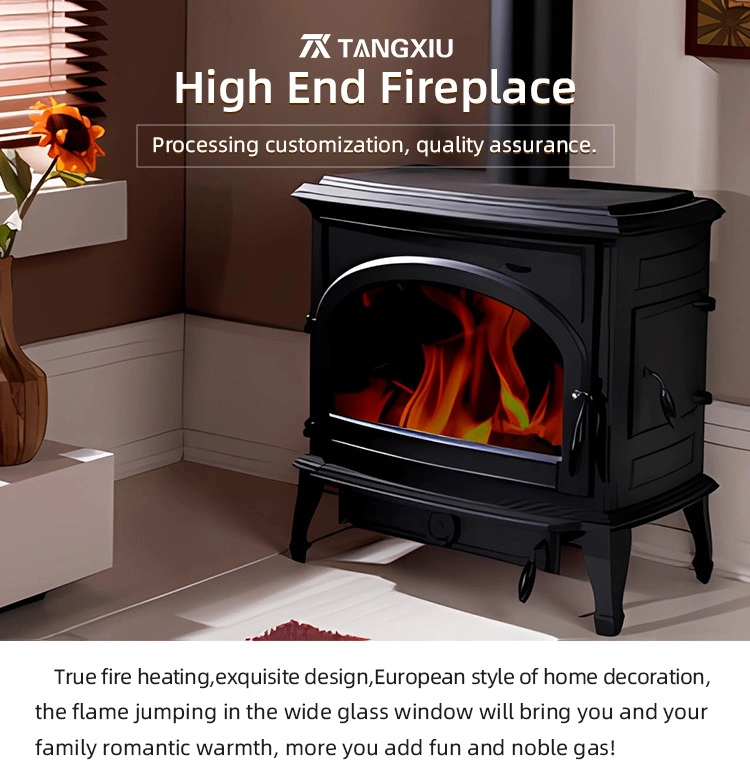 Indoor Warming Wood Burning Metal Stove Cast Iron Fireplace